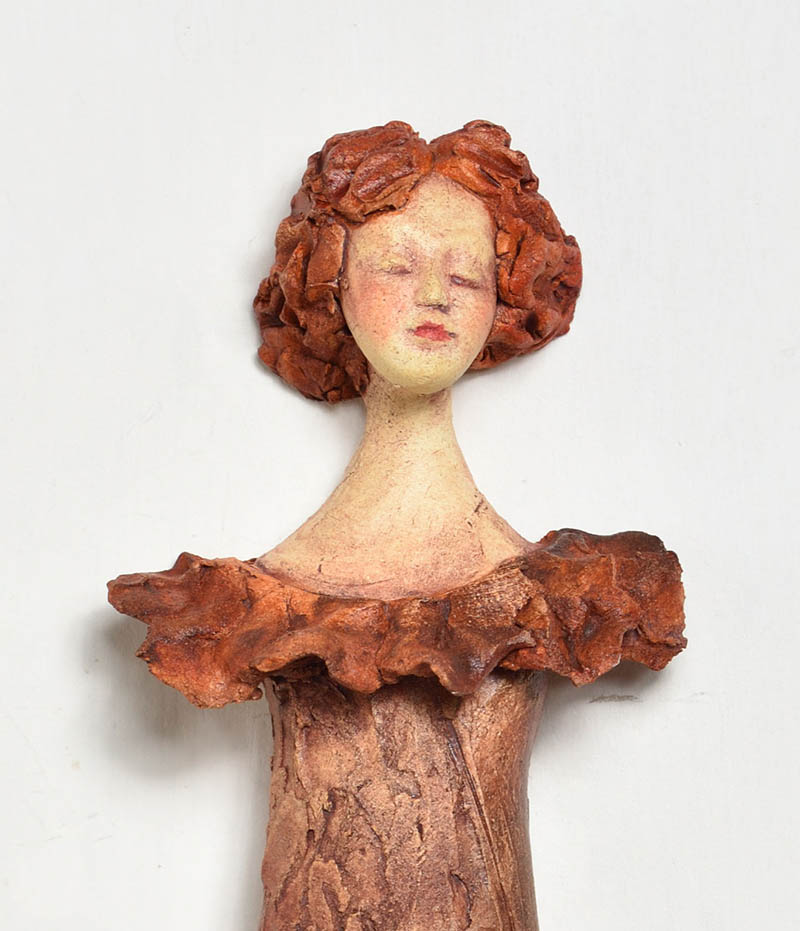 Keramický dívka na zeď 