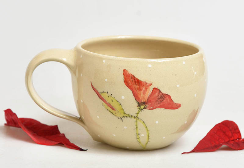 Keramický hrnek vlčí máky - 3dcl