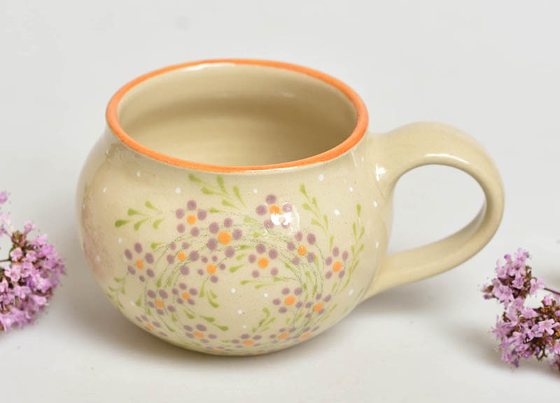 Keramický hrneček květinový věneček - 1,5dcl
