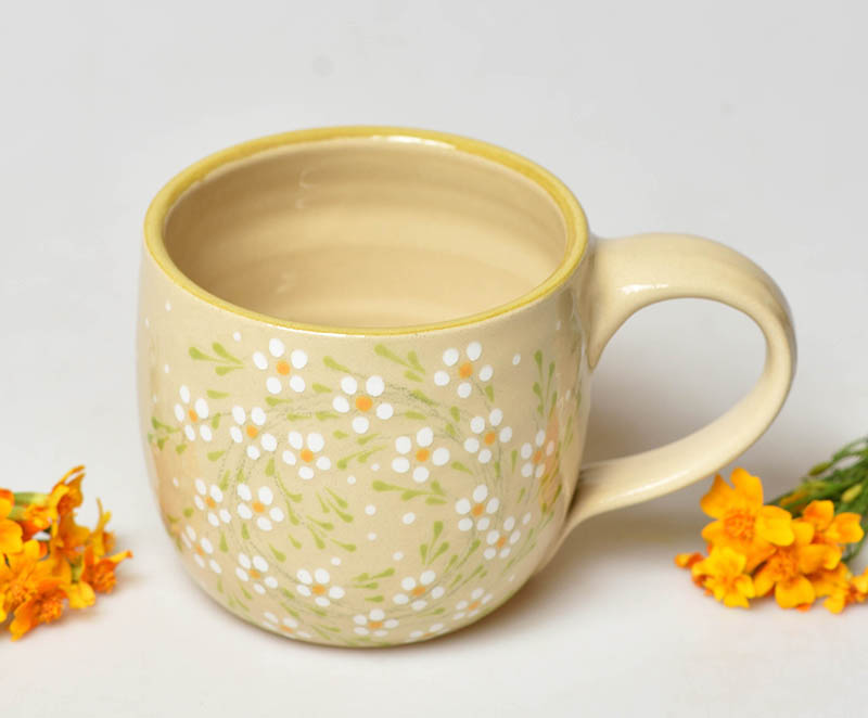 Keramický hrnek květinový věneček - 2,5dcl