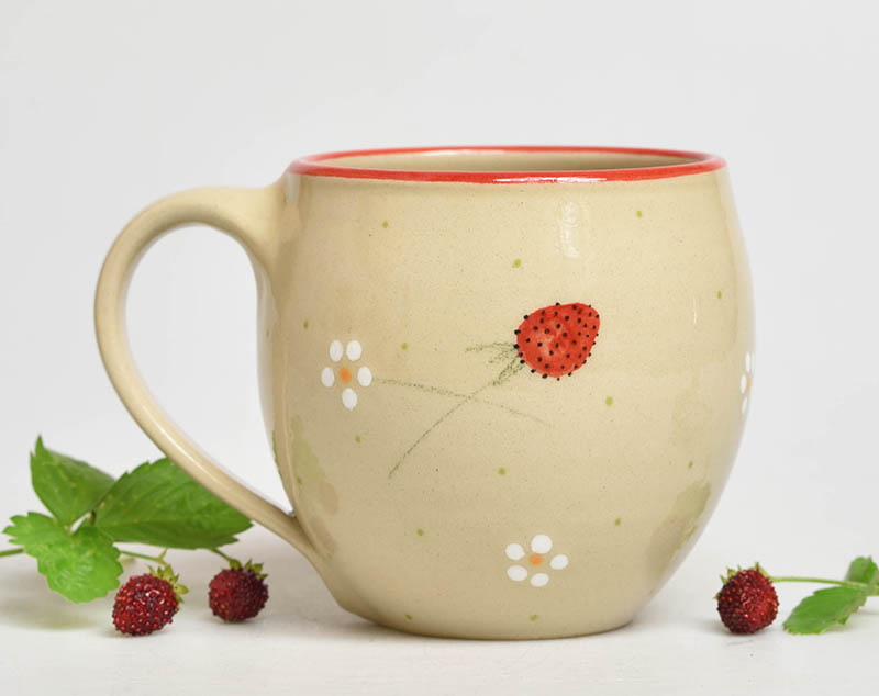 Keramický hrnek jahůdka - 3dcl