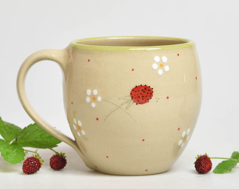 Keramický hrnek jahůdka - 3dcl