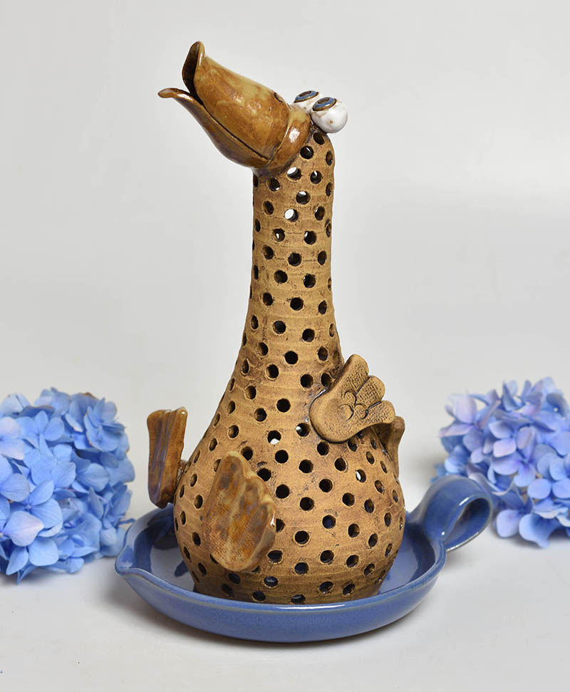 Keramická kačenka na svíčku 