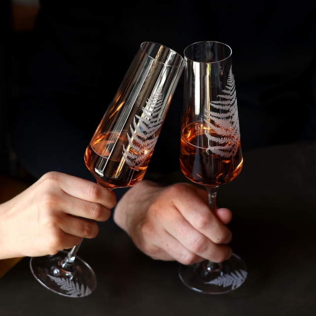 Sklenice na šampaňské duo " Kapradí " - 280ml