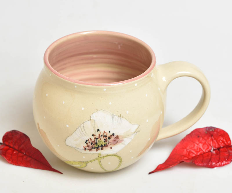 Keramický hrnek vlčí máky - 4,5dcl