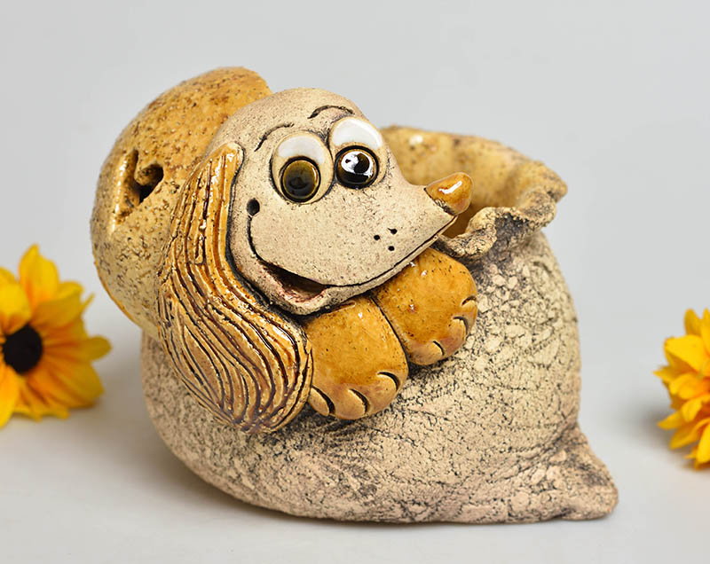 Keramický obal na květináček malý - pejsek