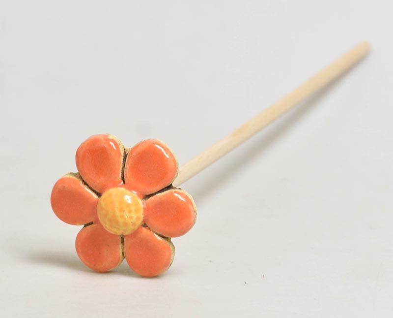 Keramická kytka - oranžová