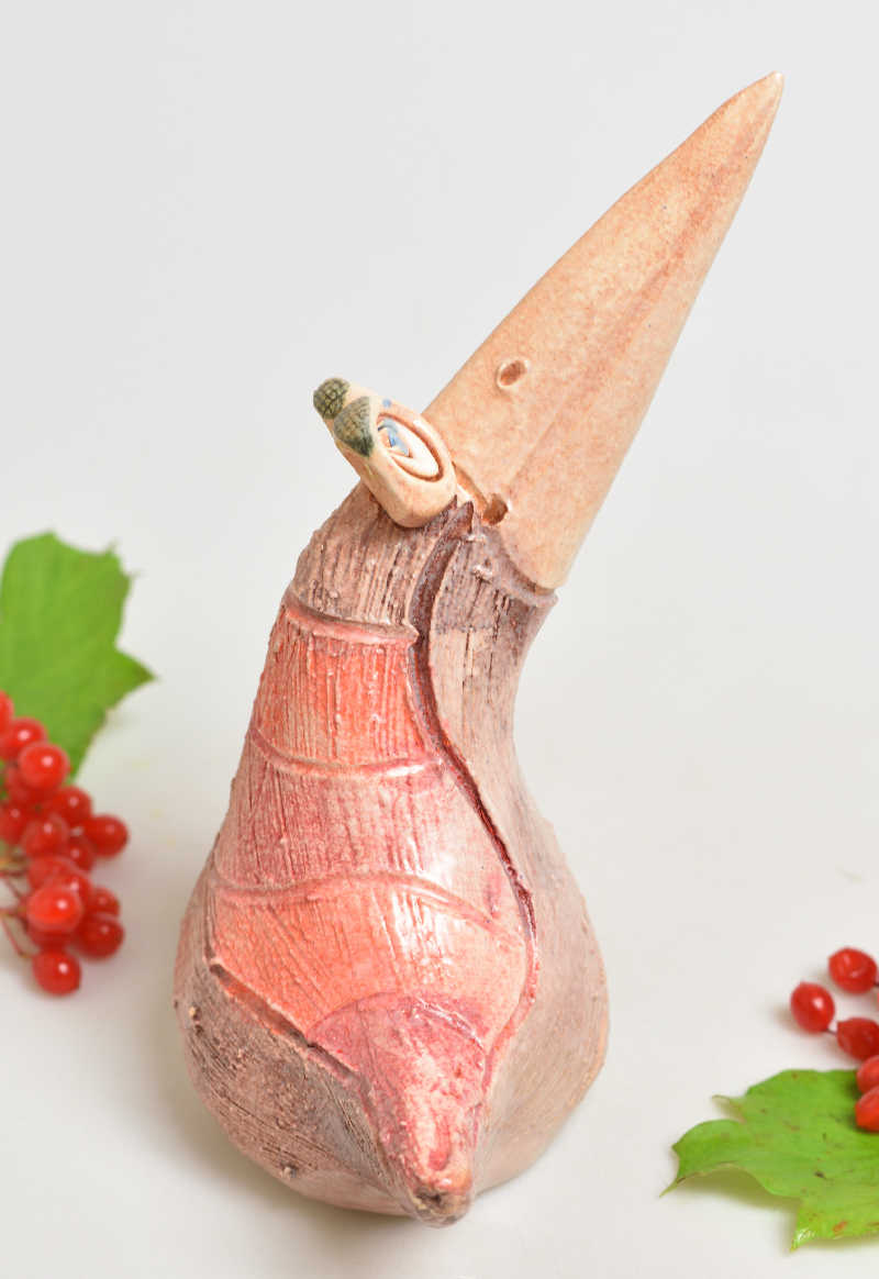 Keramická figurka ptáka malý - růžový