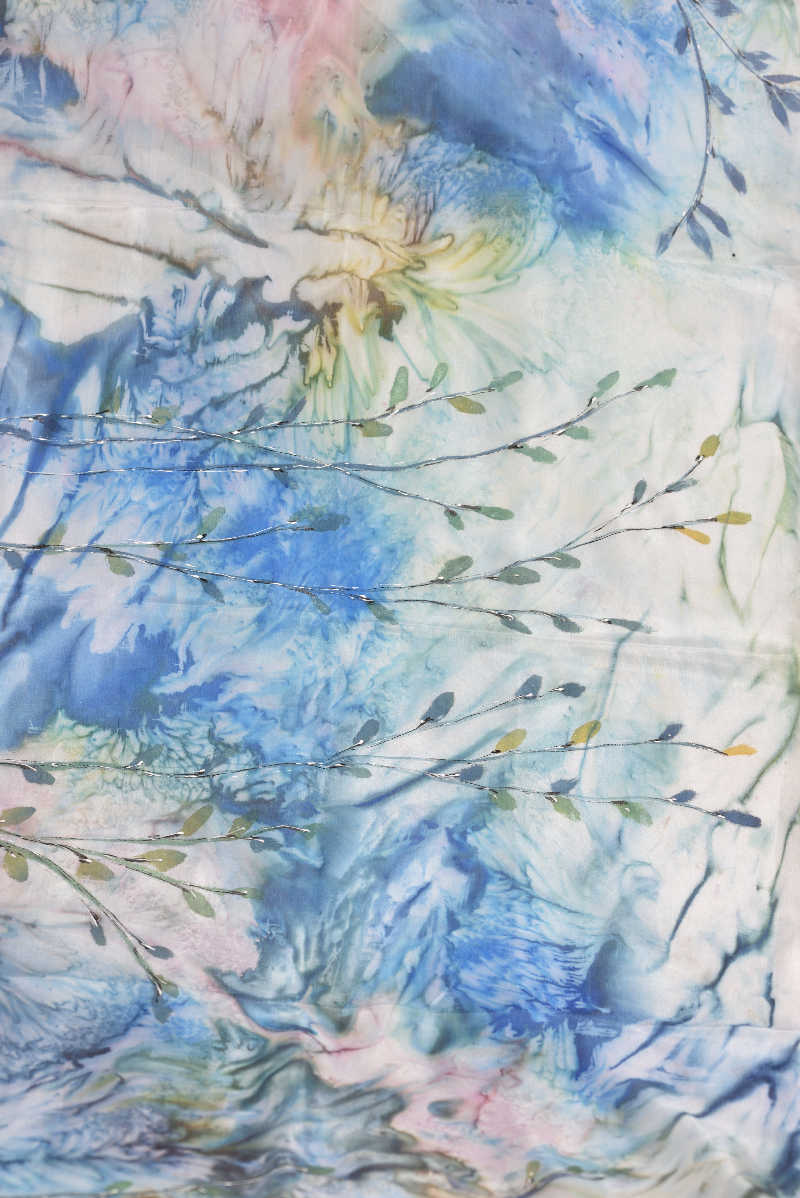 Hedvábná šála 45 x 180 cm - modrá