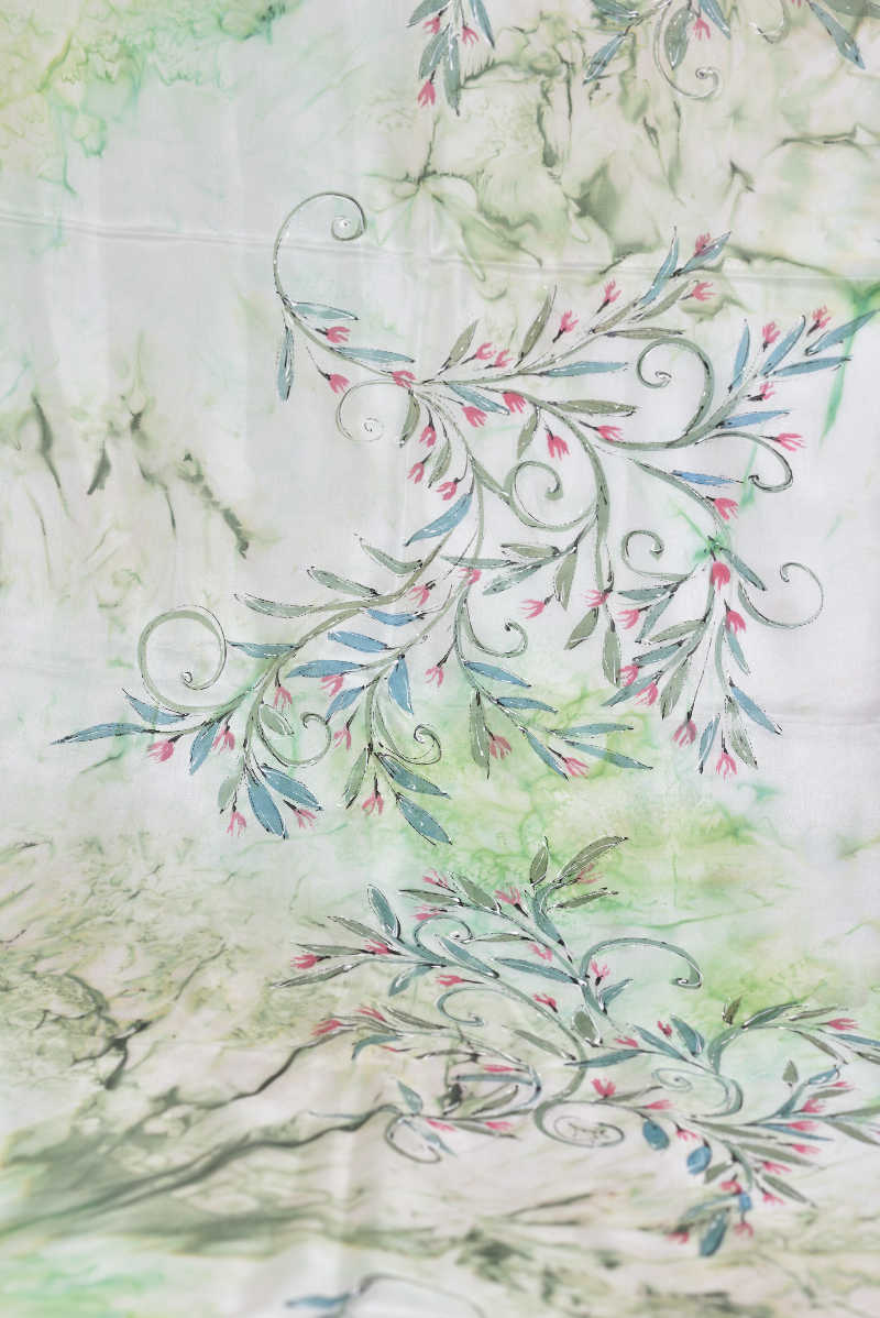 Hedvábná šála 45 x 180 cm - sv.zelený