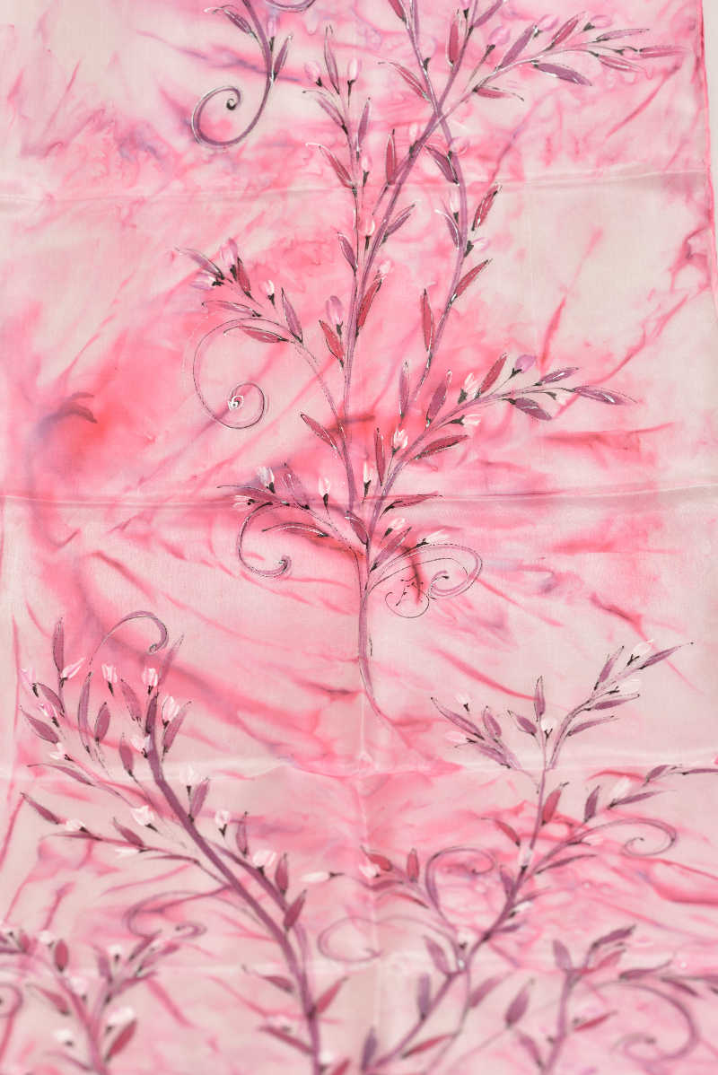 Hedvábná šála 35 x 130 cm - růžová