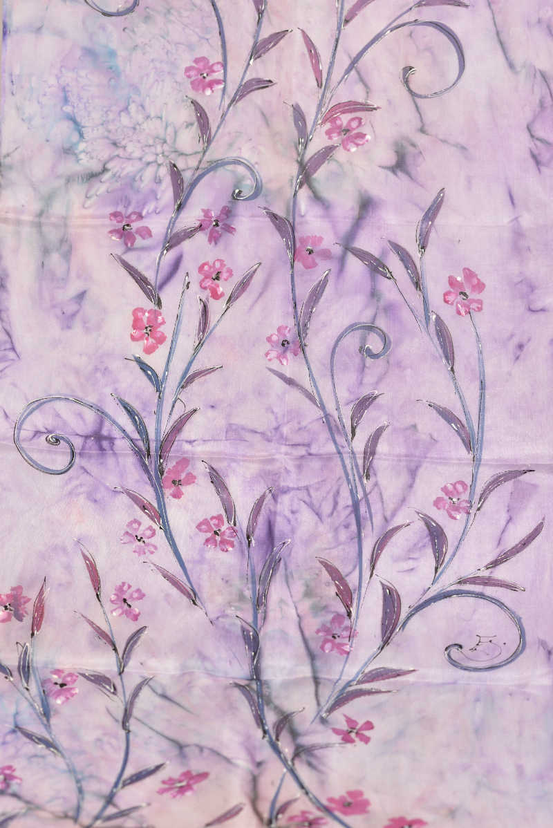 Hedvábná šála 35 x 130 cm - fialová