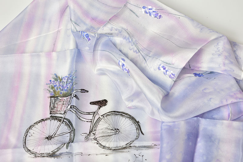 Hedvábná šála 35 x 130 cm - levandule