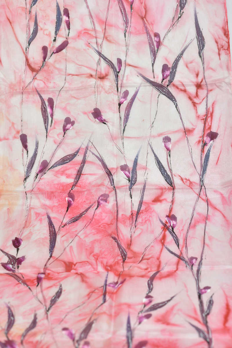 Hedvábná šála 35 x 130 cm - růžová