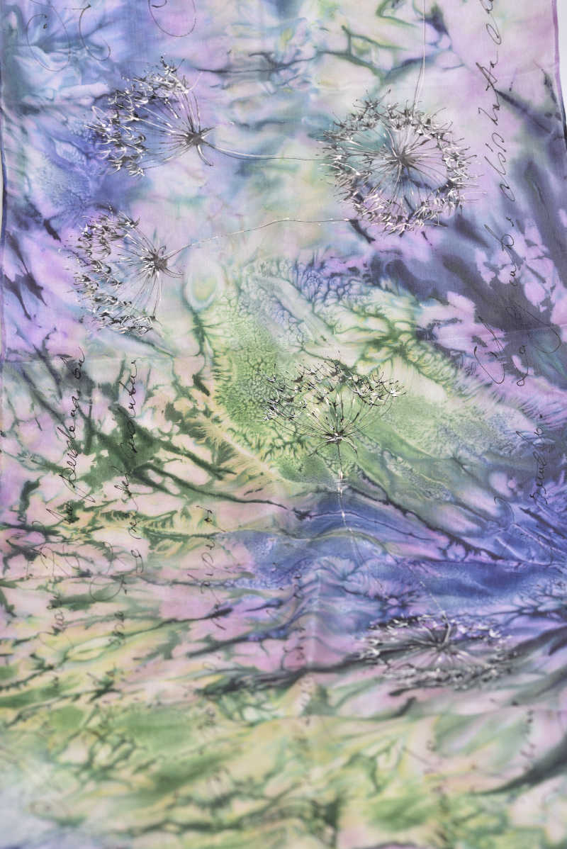 Hedvábná šála 35 x 130 cm - tm.fialová