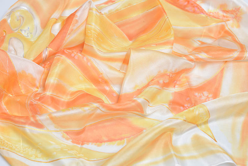 Hedvábná šála 35 x 130 cm - žlutá