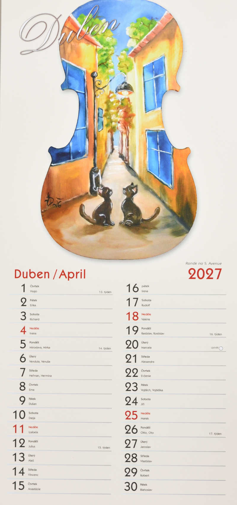 Kalendář 2026 - Jana Divišová - Malované housle