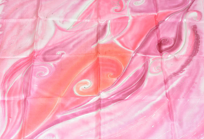 Hedvábný šátek 55 x 55 cm - růžový