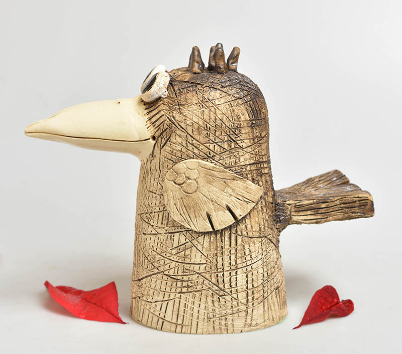 Keramická figurka ptáčka