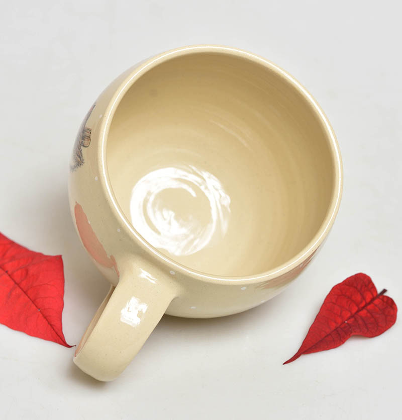 Keramický hrnek s ptáčkem - červenka - 4dcl