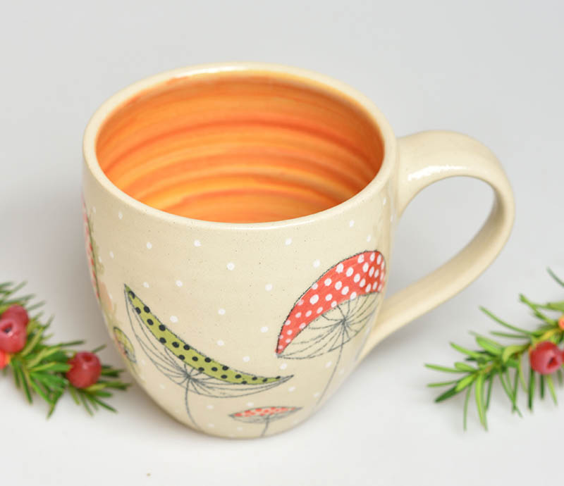 Keramický hrnek houby - 3,5dcl