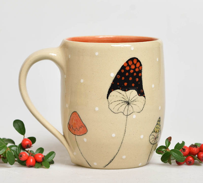 Keramický hrnek houby - 3dcl