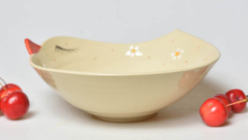 Keramická miska ptáček jahůdky - 3dcl