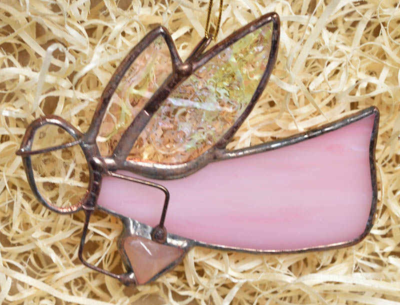 Vitrážový anděl s polodrahokamem