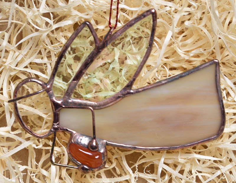 Vitrážový anděl s polodrahokamem