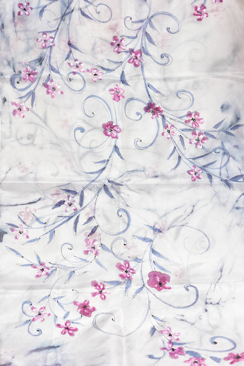 Hedvábná šála 35 x 130 cm - sv.fialová