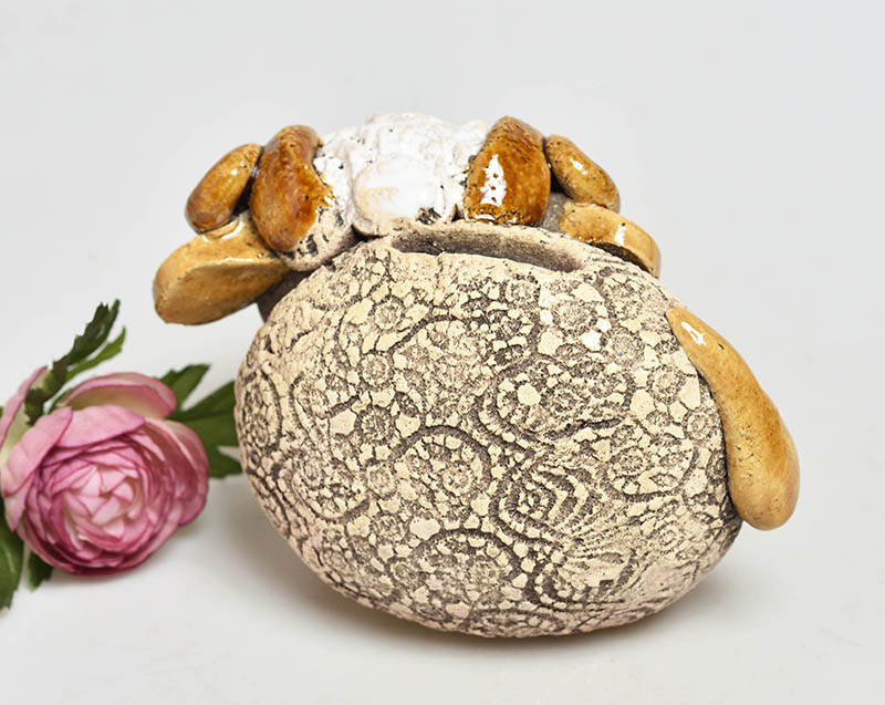 Keramická pokladnička na otevření -  beránek