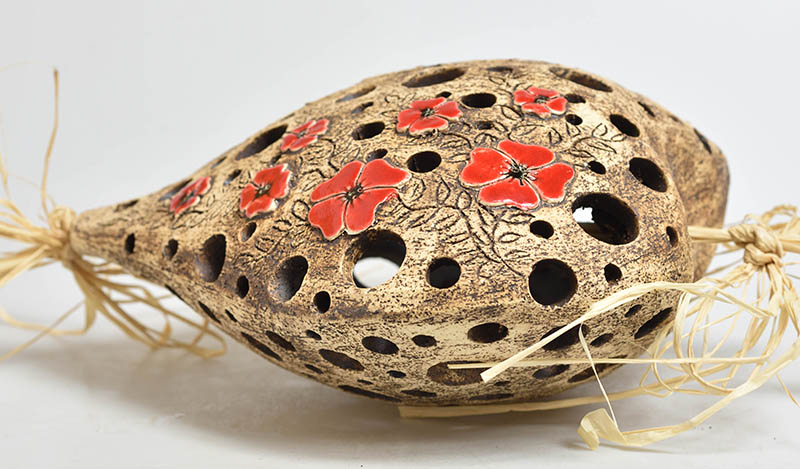 Keramické srdce s vlčími máky