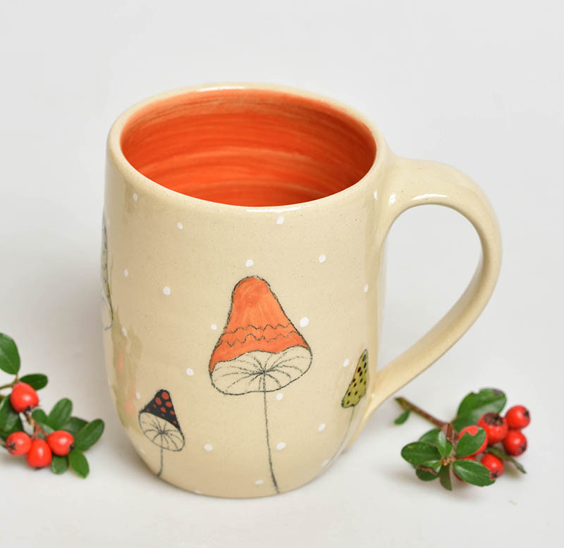 Keramický hrnek houby - 3dcl