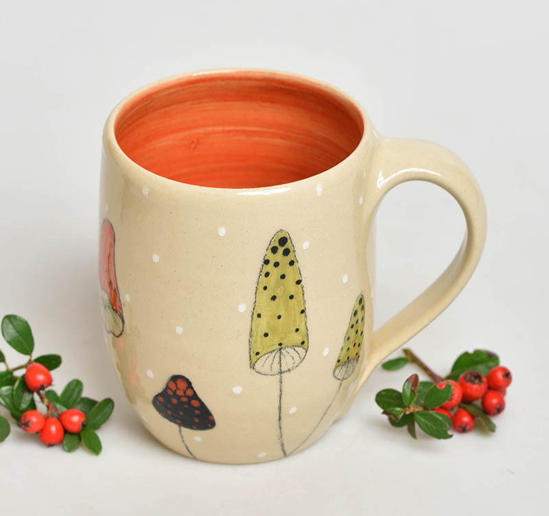 Keramický hrnek houby - 3dcl