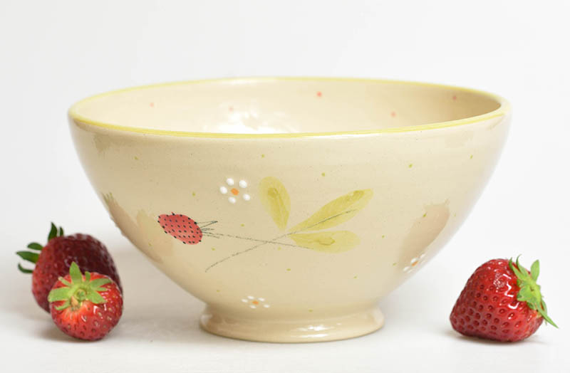 Keramická miska ptáček jahůdky - 3dcl