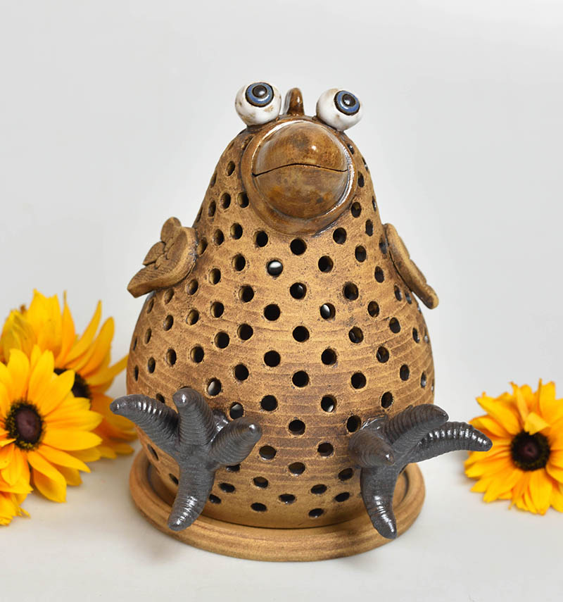 Keramická slepička na svíčku 