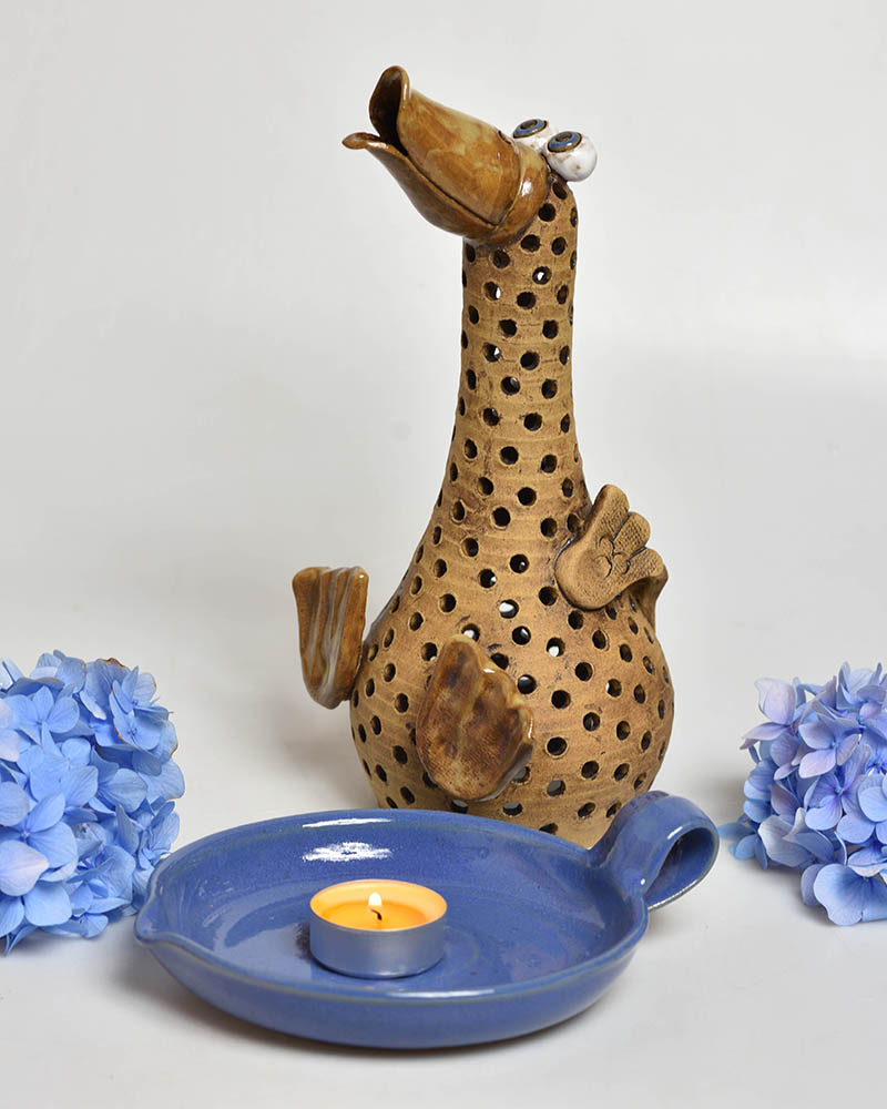 Keramická kačenka na svíčku 