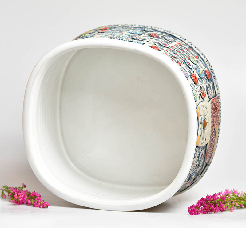 Keramický obal velký na květináč - kočky