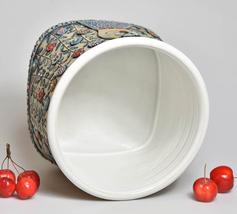 Keramický obal na květináč - kočky