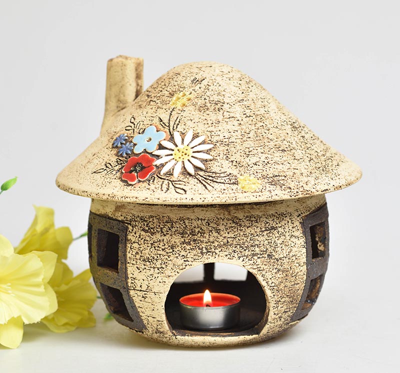 Keramický domeček lampa